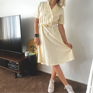 Kenny Classics Petites Vintage Striped Dress with Belt